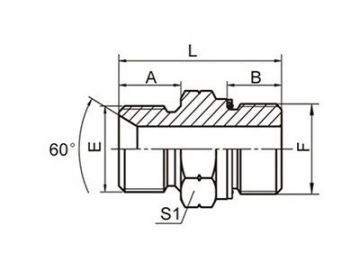 1BG BSP Male 60° Cone Hose Adapter, with O-Ring