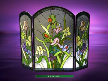 Stained Glass Fireplace Screen