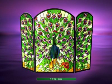 Stained Glass Fireplace Screen