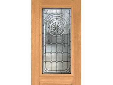 Wood Frame Stained Glass Door