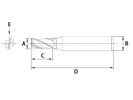 HSS End Mill-2 Flute