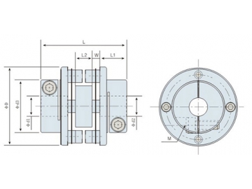 LK3-2 Double Disc Coupling - Clamp Type