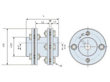 LK11-2 Double Disc Coupling - Keyway Type