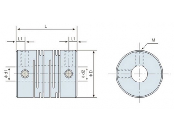 LK2-1 Flexible Couplings - Beam Type - Setscrew Type - Parallel