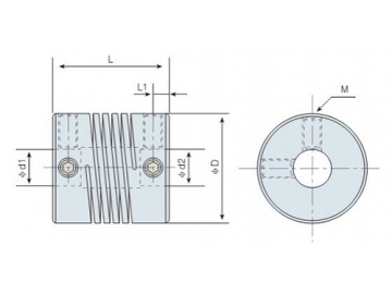 LK2-2 Flexible Couplings - Beam Type - Setscrew Type - Spiral