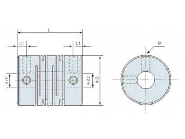 LK7-1 Flexible Couplings - Beam Type - Setscrew Type - Parallel