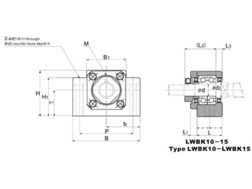 Ball Screw Support Unit, Type LWBK Fixed Side