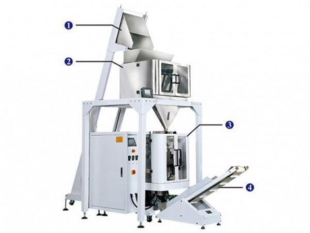 JW-LCX5 Form Fill Seal Bagger with 4 Heads Linear Weigher