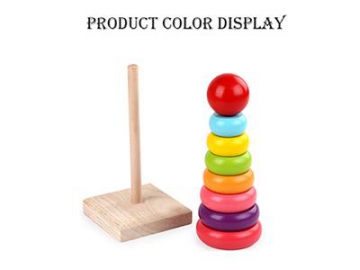 Educational Wooden Rainbow Tower Stacking Block Toys