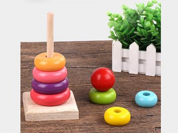 Educational Wooden Rainbow Tower Stacking Block Toys