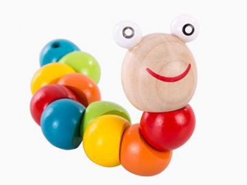 Wooden Wiggling Worm Rainbow Toy