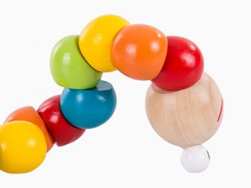 Wooden Wiggling Worm Rainbow Toy