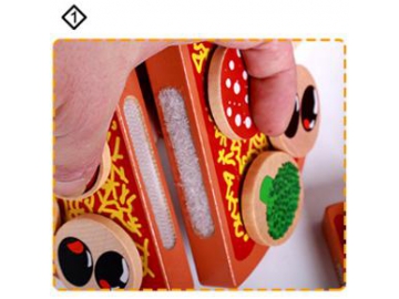 Kid Wooden Pizza Toy Cutting