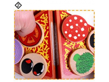 Kid Wooden Pizza Toy Cutting