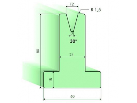 30° T-dies, H=80mm, Amada Press Brake Tooling