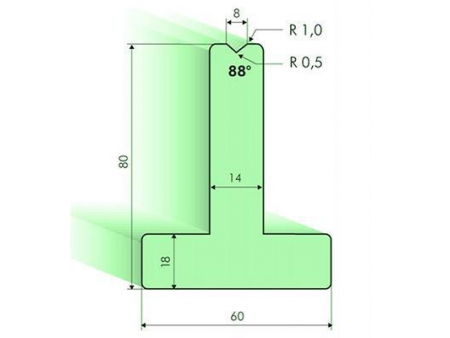 88° T-dies, H=120mm, Amada Press Brake Tooling