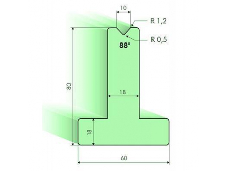 88° T-dies, H=120mm, Amada Press Brake Tooling