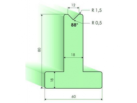 88° T-dies, H=120mm, Amada Press Brake Tooling