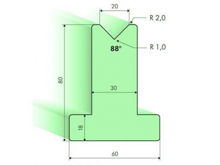 88° T-dies, H=120mm, Amada Press Brake Tooling