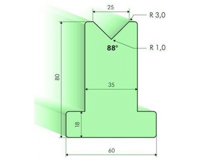 88° T-dies, H=120mm, Amada Press Brake Tooling