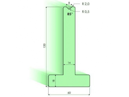 85° T-dies, H=120mm, Amada Press Brake Tooling