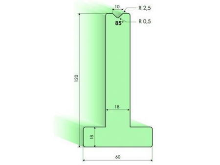 85° T-dies, H=120mm, Amada Press Brake Tooling