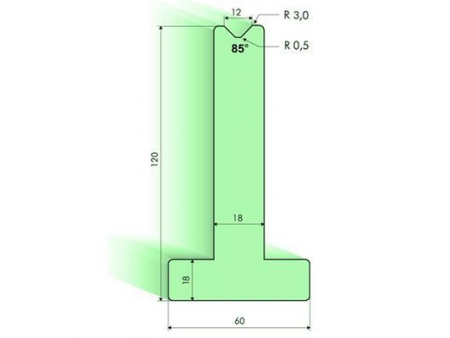 85° T-dies, H=120mm, Amada Press Brake Tooling