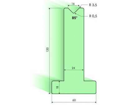 85° T-dies, H=120mm, Amada Press Brake Tooling