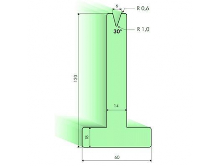 30° T-dies, H=120mm, Amada Press Brake Tooling