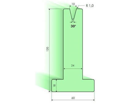 30° T-dies, H=120mm, Amada Press Brake Tooling