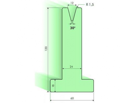 30° T-dies, H=120mm, Amada Press Brake Tooling