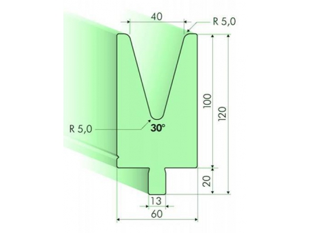 30° Dies, H=100mm, Amada Press Brake Tooling