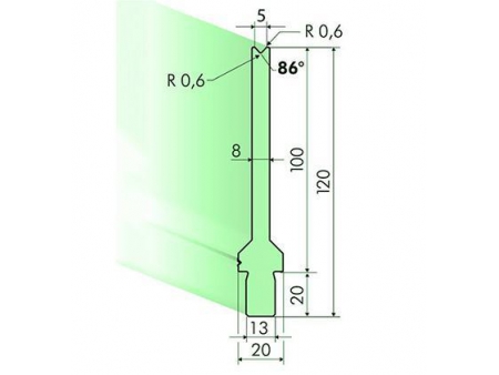 86° Dies, H=120mm, Amada Press Brake Tooling