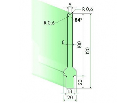 84° Dies, H=100mm, Amada Press Brake Tooling