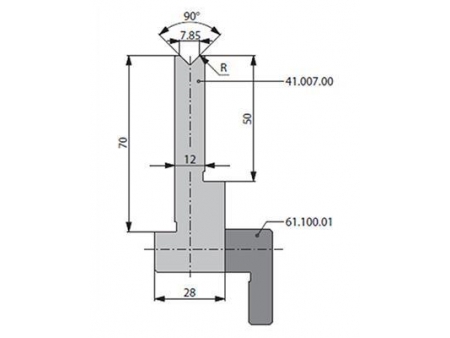 90° Dies,H=86mm, Amada Press Brake Tooling