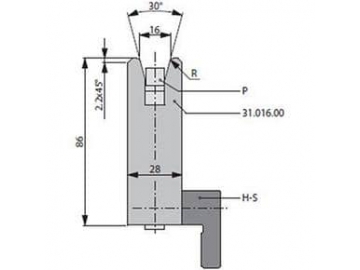30° Dies, H=86mm, Amada Press Brake Tooling