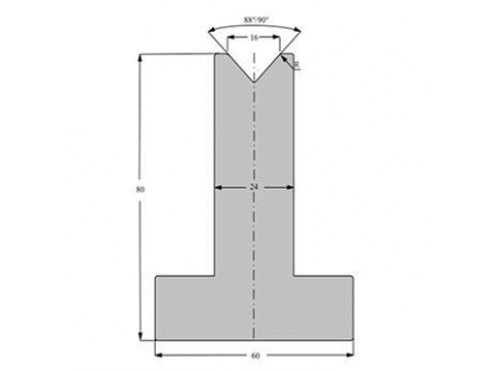 88/90° Dies, H=80mm, Amada Press Brake Tooling