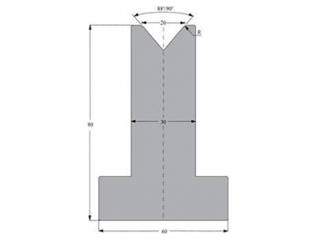 88/90° Dies, H=80mm, Amada Press Brake Tooling