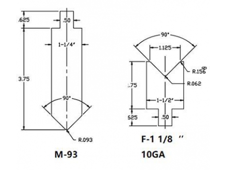 90° Forming Punches and Die Sets, Amada Press Brake Tooling