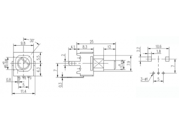 9mm Insulated Type Potentiometer, WH9011-1C