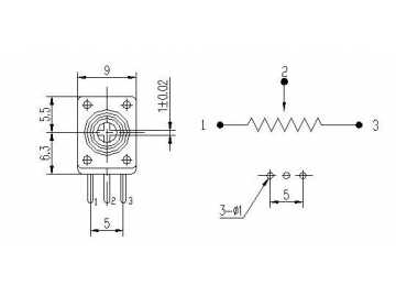 9mm Insulated Type Potentiometer, WH9011-2T