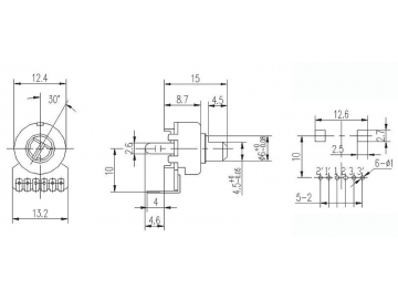 12mm Size Dual Gang Insulated Potentiometer, WH0122 Series