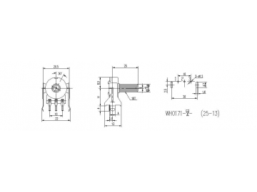 17mm Size Insulated Shaft Rotary Potentiometer, WH0171-2