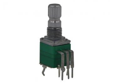 9mm Metal Knurled Shaft 500 ohm Potentiometer Switch, WH9011AK Series