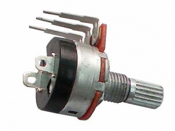 16mm Metal 500 ohm Knurled Shaft Potentiometer with Switch,WH148-K2-4