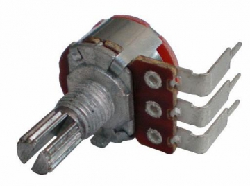 16mm Metal 500 ohm Knurled Shaft Potentiometer with Switch,WH148-K4-4