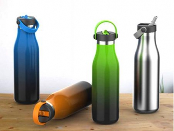 Stainless Steel Water Bottle with Handle Sports Bottle with Flip Straw