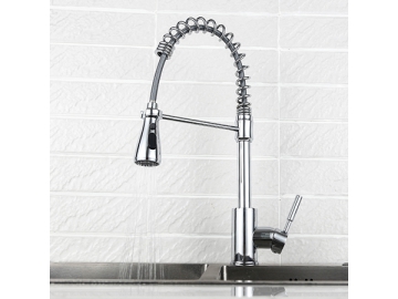 Single hole pull down kitchen faucet with spring load  SW-KF002