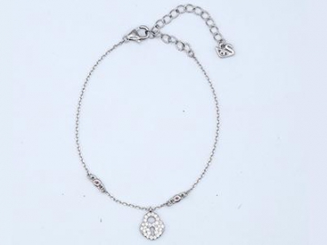 925 Sterling Silver Lock Charm Bracelet for Girls