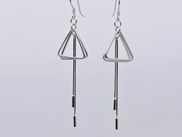 S925 Sterling Silver Large Hoop Dangle Drop Earrings for Women Girl, Tassel Long Drop Earrings